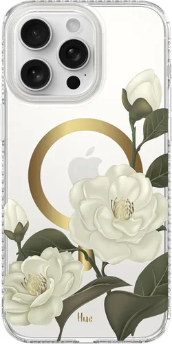 Vista 39 de LONLI Hue - para iPhone 15 Pro Max [Compatible con Magsafe] - Funda de teléfono floral dorada - [Amortiguador de 360°] - Funda de teléfono linda
