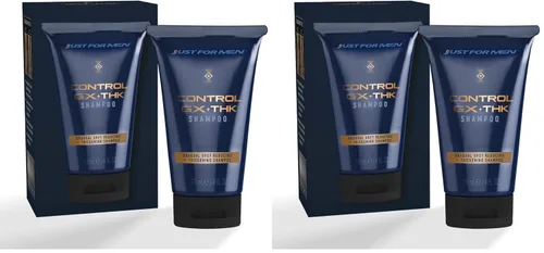 Vista 7 de Just for Men Control GX + THK Champú engrosador con reducción de canas, Champú para cabello delgado con queratina alfa, Engrosa el cabello hasta un