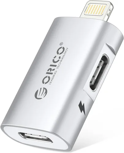 Vista 8 de ORICO Adaptador Lightning a USB con puerto de carga, USB C hembra a Lightning macho para iPhone 14, 13, 11, 12 Pro Max, compatible con soporte