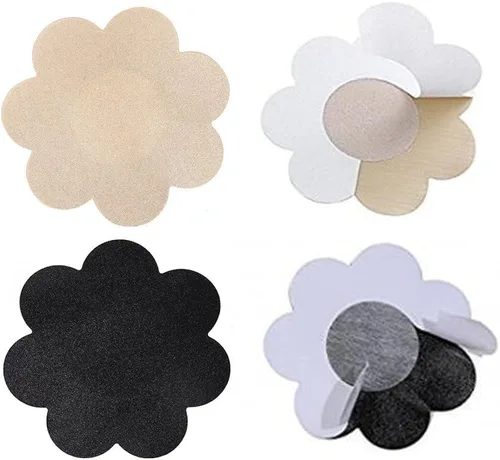 Vista 4 de Funda sin pezones 20 pares de pétalos de gel desechables autoadhesivo beige 10 pares negro 10 pares