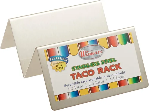 Vista 4 de Soporte para tacos de Winco TCHS-23, 2-3 compartimentos de acero inoxidable, M, Acero inoxidable