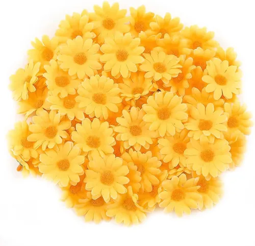Vista 26 de 100 cabezas de girasol de seda de 1.969 in, 2 pulgadas, decoración de boda, corona de regalo, álbum de recortes, manualidades, fiesta, festival