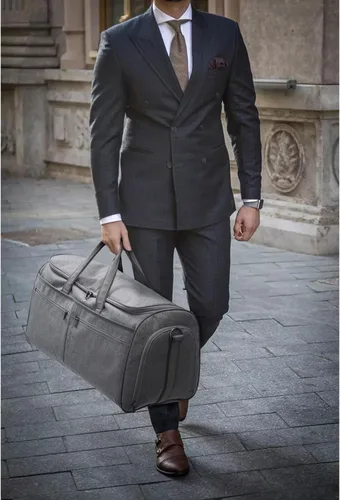 Vista 2 de S-ZONE Bolsa de viaje convertible de 50 litros para ropa de mano para hombres y mujeres, 2 en 1, maleta colgante para traje de viaje de negocios