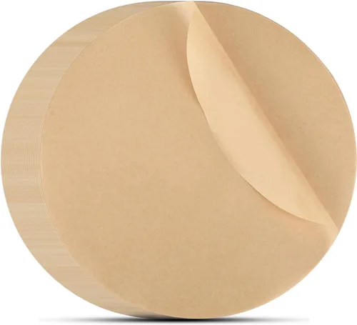 Vista 17 de Beasea Papel pergamino para freidora de aire, 11 pulgadas, 200 piezas redondas sin blanquear sin perforar pergamino de bambú