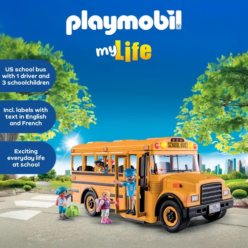 Vista 3 de Playmobil Autobús escolar con accesorios y 4 figuras