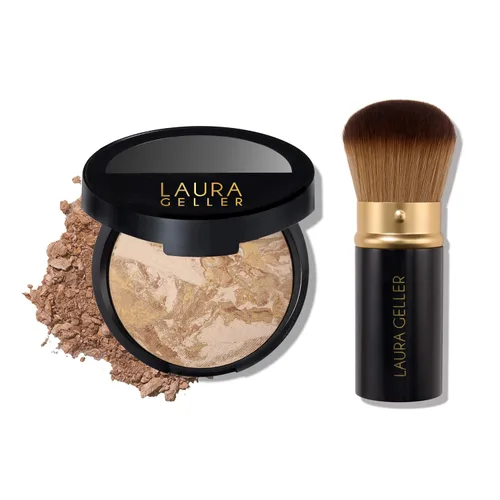 Vista 11 de Laura Geller New York Baked Balance-n-Brighten - Base con corrector y brocha Kabuki, porcelana