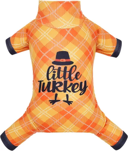 Vista 15 de CuteBone Pijama Térmico para Perro con Cuello de Tortuga, Abrigo Navideño de Forro Polar – Ropa Suave y Acogedora de Cuello Alto para Perros