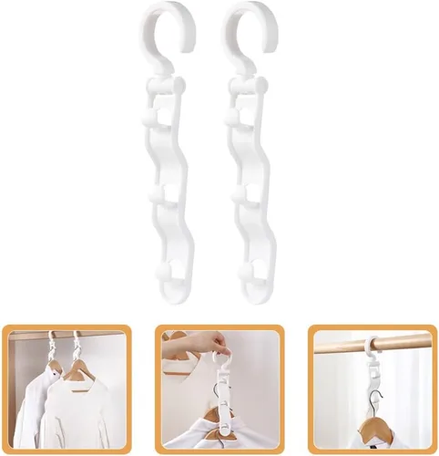 Vista 7 de 2 perchas para ropa, organizadores y almacenamiento para dormitorio, colgador de interior, ahorros de espacio, perchas para guardarropa, perchas