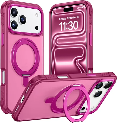 Vista 13 de Magnética para iPhone 12 e iPhone 12 Pro Funda, [con Soporte de Anillo Magnético Invisible Giratorio 360°][A Prueba de Golpes][Compatible