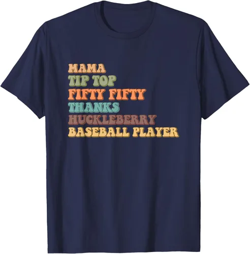 Vista 50 de Mama Tip-Top Fifty Fifty Thanks Huckleberry - Camiseta de béisbol, Negro