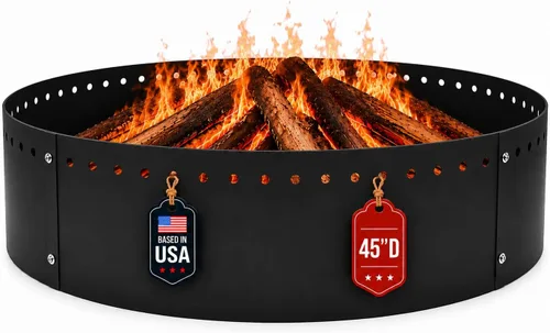 Vista 10 de FEBTECH - Anillo de fuego de 36 pulgadas para hoguera exterior - Sin parte inferior de 0.079 in de acero al carbono recubierto de polvo portátil