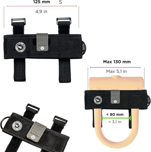 Vista 2 de ULAC U Hold - Soporte universal de bloqueo en U, S 4.921 in, soporte de bloqueo de bicicleta negro para bloqueo en U y D-Lock, soporte de correa