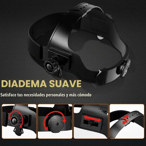 Vista 9 de TRQWH - Casco de soldadura con visión grande, oscurecimiento automático, con luz LED