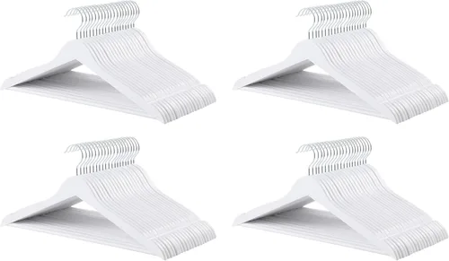 Vista 12 de Amazon Basics Perchas de madera para trajes, paquete de 30, color negro