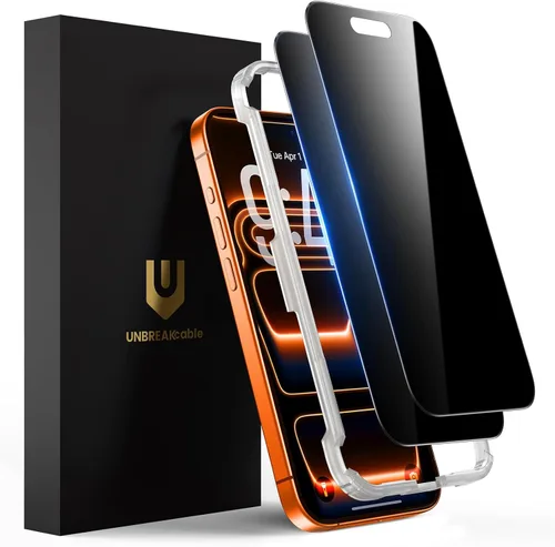 Vista 22 de UNBREAKcable Paquete de 2 protectores de pantalla de privacidad para iPhone 11 Pro Max/Xs Max, vidrio templado inastillable