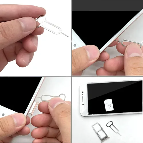 Vista 4 de Bandeja de herramientas de apertura de 16 piezas de tarjeta SIM, pasadores de expulsión, expulsor de agujas, compatible con todos los iPhone, Apple