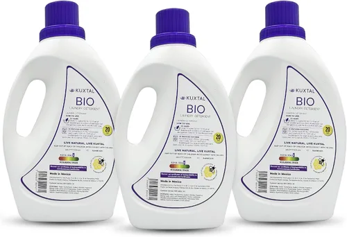 Vista 8 de KUXTAL - Detergente líquido para ropa, paquete de 3, limpieza profunda con cuidado suave para ropa y colores, detergente biodegradable y ecológico