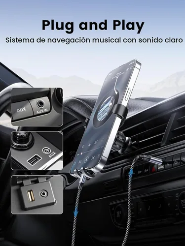 Vista 5 de MOSWAG Cable auxiliar a USB C, USB C a conector auxiliar de audio de 0.1 in