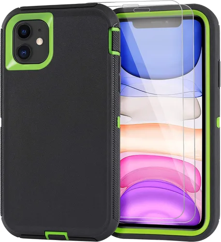 Vista 18 de Funda para iPhone 11 con Clip para Cinturón, Soporte y 2 Protectores de Pantalla, Protección Completa Resistente, Funda a Prueba de Golpes y Caídas