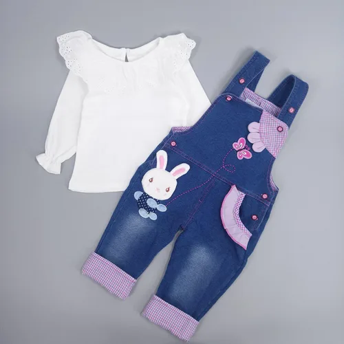 Vista 5 de CHUMHEY Conjunto de pantalones para bebé, conjunto de ropa para niña, camisa de dibujos animados lindos