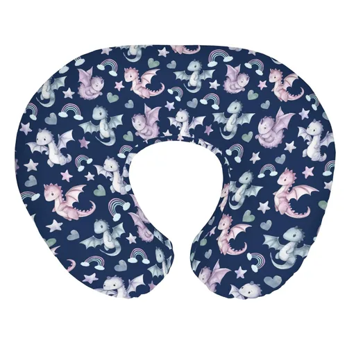 Vista 10 de Fairytale Dragons Boho Floral Baby Nursing Pillow Covers for Boy Girl Magical Dragon Moon Moth Flowers Nursery Pillowcase for Breastfeeding Pillows