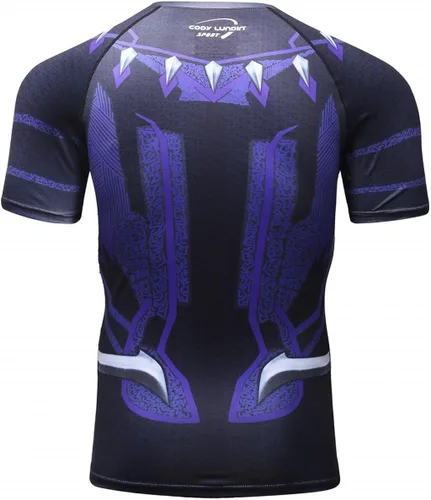 Vista 3 de Red Plume Camiseta de compresión para hombre, manga corta, con estampado de secado fresco, para correr, deportes