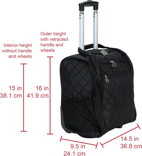 Vista 44 de Rockland Melrose - Maleta con ruedas, de porte vertical, para caber debajo del asiento, Rojo), BF31-RED