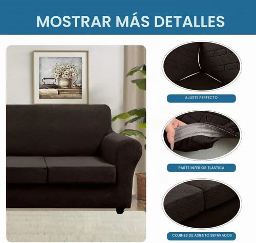 Vista 7 de Funda de sofá de 4 piezas, adecuada para 2 cojines extra grandes y 2 fundas de cojín de gran tamaño, funda protectora para muebles de mascotas