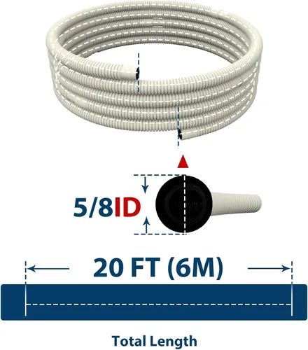 Vista 2 de Manguera de drenaje de agua de CA flexible para sistema universal de bomba de calor de aire acondicionado mini dividida sin conductos (20 pies)