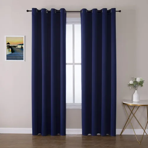 Vista 19 de ChrisDowa - Cortinas cortas para ventana de 40 pulgadas para dormitorio - Cortinas cortas con ojales y aislamiento térmico para oscurecer