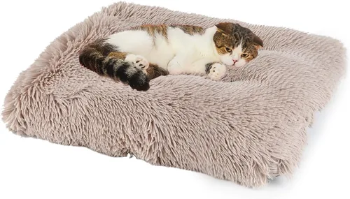 Vista 10 de Cama calmante lavable para perros y gatos para mascotas ultra Camello