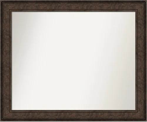 Vista 598 de Amanti Art Espejo de pared personalizado no biselado (25 x 25 pulgadas), marco de bronce acentuado, varios tamaños personalizados, espejo de baño