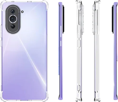 Vista 2 de USTIYA Funda para Huawei Nova 10 Clear TPU Cuatro Esquinas Cubierta Protectora Transparente Suave Funda