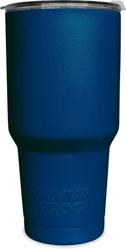 Vista 7 de Frosted Frog Vaso negro de 30 onzas con aislamiento al vacío con popote de acero inoxidable