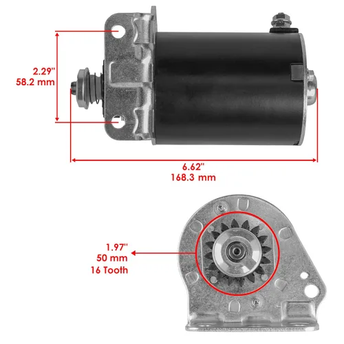 Vista 2 de Caltric Motor de arranque compatible con John Deere 20 20Hp All L111 L-111 X330 Z225 Z235 Z255 Z525 Z535 Z665 B&S / engranaje de acero mejorado