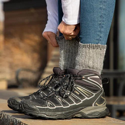 Vista 6 de Williamston Alpaca Calcetines Endurance para hombres o mujeres, fabricados en Estados Unidos, cálidos, suaves, lavables a máquina