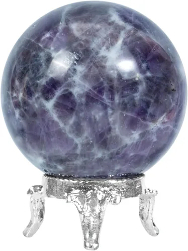 Vista 8 de ZAICUS Bola de esfera de piedra de sangre africana con soporte de metal, bola de piedras preciosas para brujería y bolas decorativas, escultura
