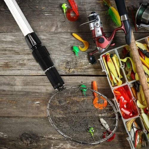 Vista 9 de BESPORTBLE Metal Ice Fishing Scoop Skimmer: Plástico Plegable Invierno Desmontable Pesca Hielo Pesca Scoop L