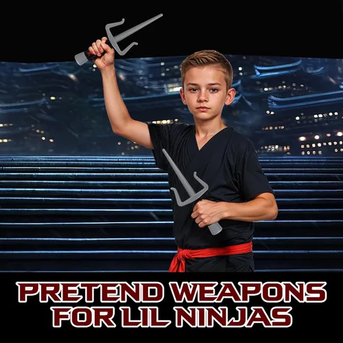 Vista 7 de Liberty Imports 2 piezas de juguete de plástico Ninja Sai armas para niños juego de simulación accesorios de disfraces - Niños juego imaginativo