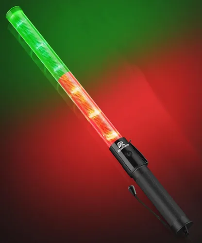 Vista 21 de RoadHero 1 paquete de varitas de tráfico de 21 pulgadas, bastón de control de tráfico LED verde, varita de luz de seguridad nocturna con 2 modos