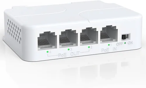 Vista 12 de Yuanley extensor PoE de 5 puertos Gigabit con 4 salidas PoE, 90W de entrada, mini interruptor de 5 canales de 1000Mbps IEEE 802.3af/at/bt, carcasa