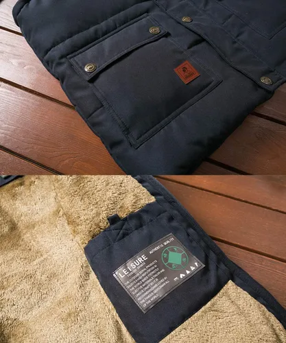 Vista 6 de Vcansion Chaleco de forro polar con cuello alto para hombre, chaleco casual acolchado al aire libre
