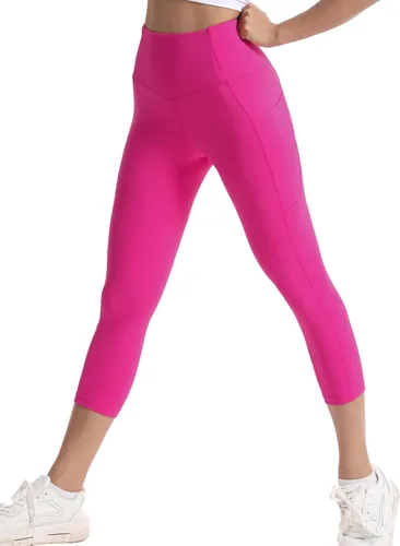 Vista 3 de Kcutteyg Pantalones de yoga para mujer, con bolsillos, leggings de cintura alta, para entrenamiento, deportes, correr, pantalones deportivos