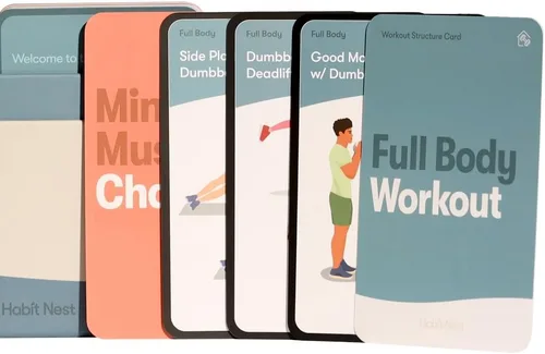 Vista 2 de Tarjetas de ejercicio con mancuernas Elevate: Baraja de cartas de la serie de entrenamiento en casa - Sistema integral de fitness para el hogar