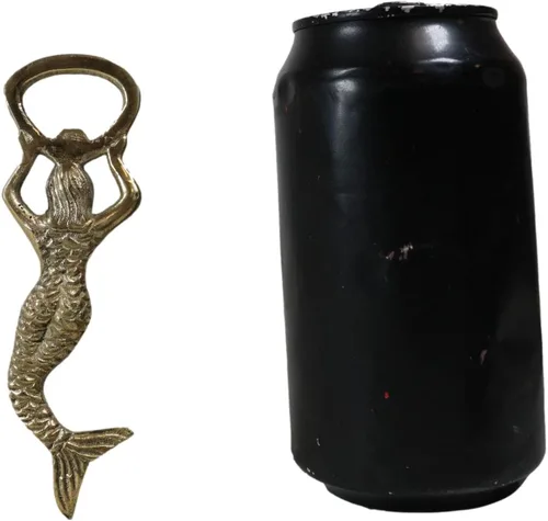 Vista 7 de Ebros Gift Vintage Marine Nautical Heavy Duty Latón Acabado Oro Sirena Costera Sirena Sirena Soda Botella de Cerveza Tapa Abremano 4.5" Alto Mar