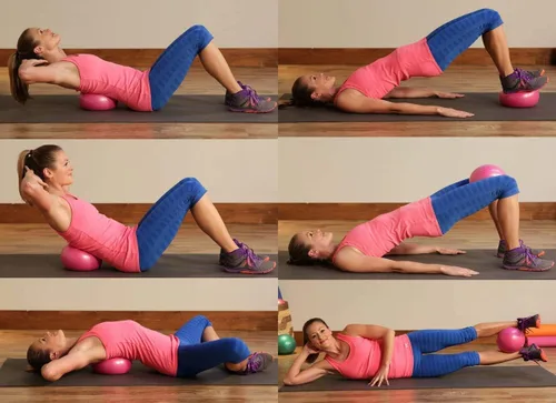 Vista 5 de Pelota de pilates pequeña de 9 pulgadas con pipeta inflable para estabilidad, barra de pilates, yoga, entrenamiento central y terapia física