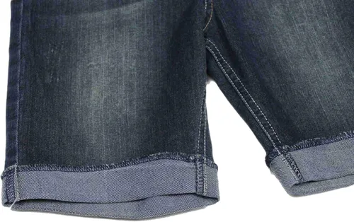 Vista 7 de Bienzoe Pantalones cortos de mezclilla para niñas pantalones cortos elásticos de cintura baja para niños, para usar todo el día, perfectos