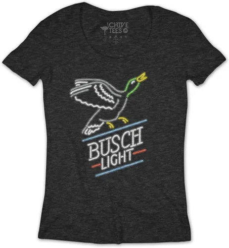 Vista 2 de Camiseta Busch Light Duck Camiseta gráfica de caza con signo de cerveza neón