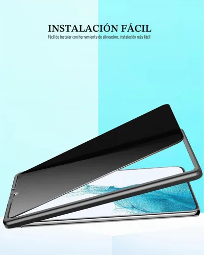 Vista 7 de Protector de pantalla de privacidad compatible con Samsung Galaxy S24 Ultra, vidrio templado con protector de lente de cámara, compatible