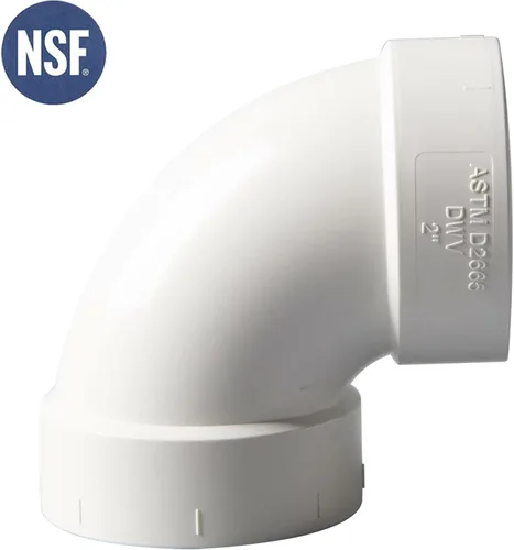 Vista 2 de Rainbow Dream Codo de tubo de PVC de 90 grados DWV de 3 pulgadas - 1 unidad, blanco